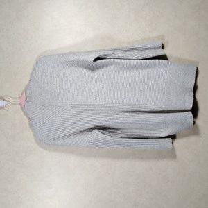 01125 Magaschoni tan & gray marbled ribbed sweater M